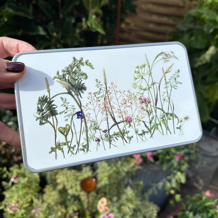 Long Lidded Metal Storage Tin