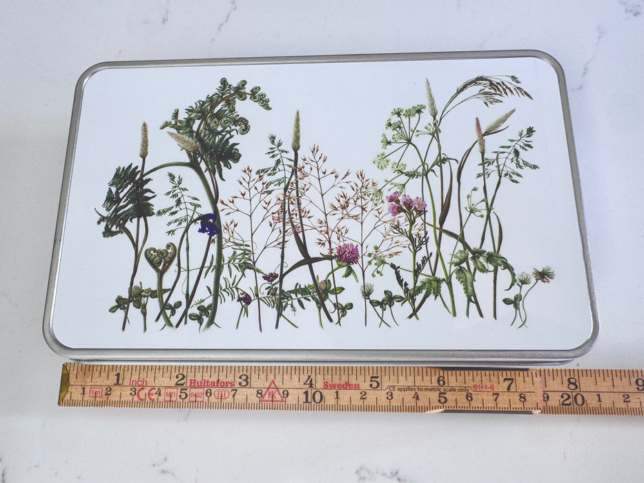 Long Lidded Metal Storage Tin