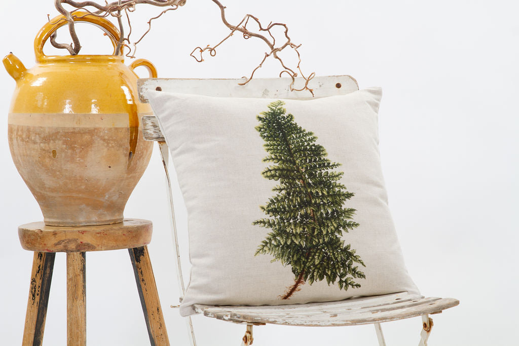 Linen Square Fern Cushion