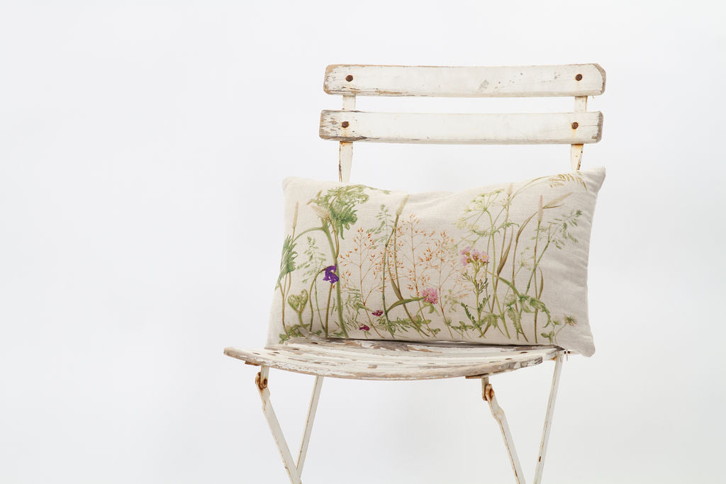 Linen Oblong Wildflower Meadow Cushion