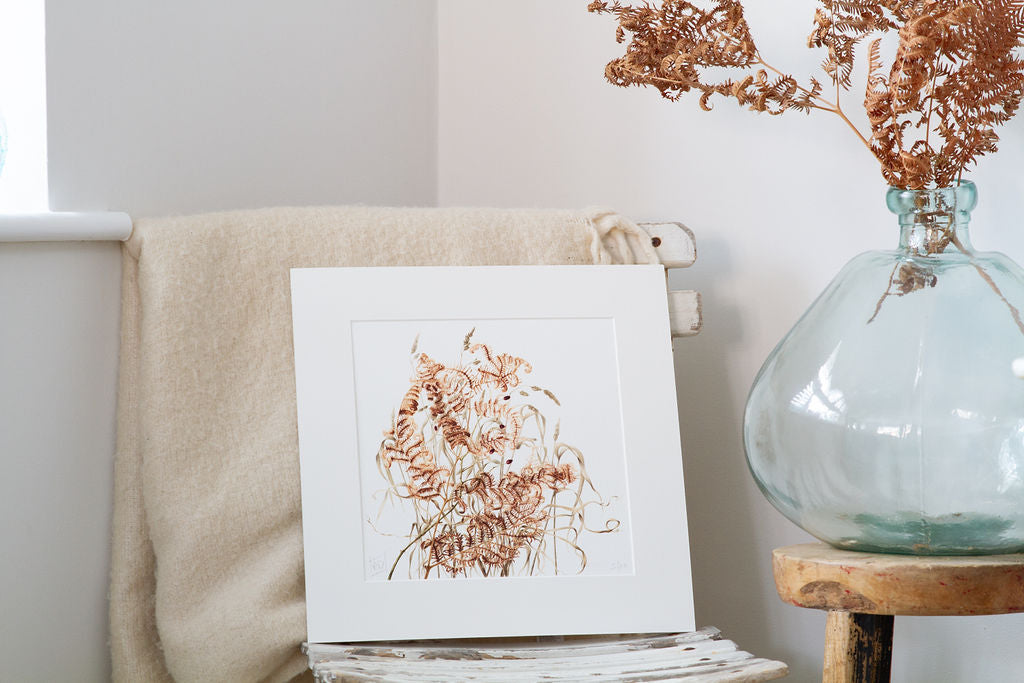 Autumn - Bracken and Rosehips Print