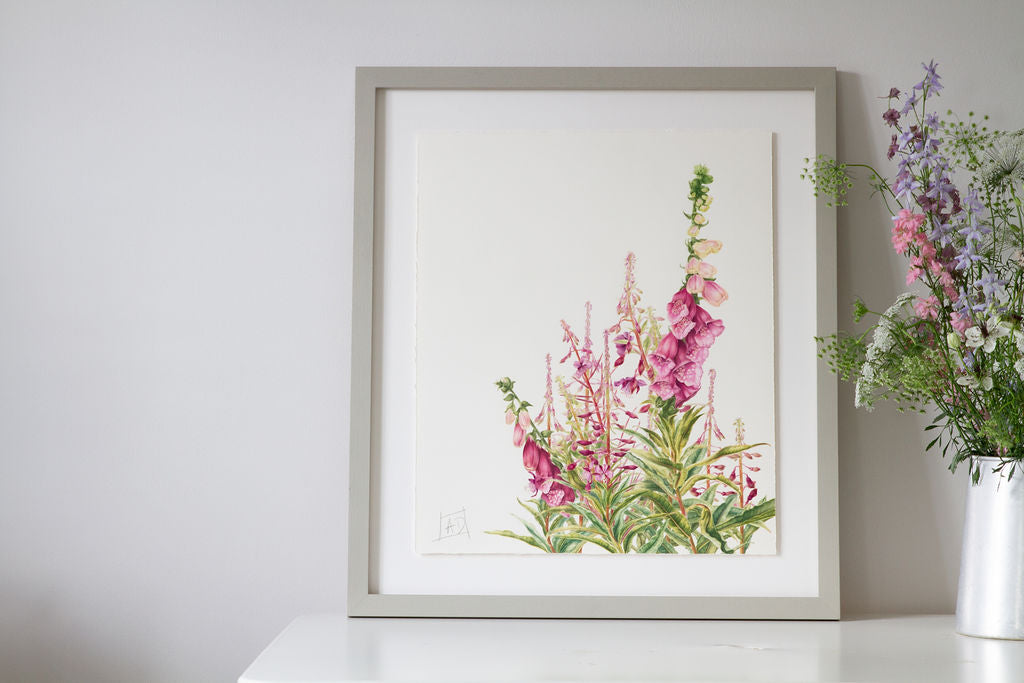 Foxgloves and Rosebay Willowherbs - Print