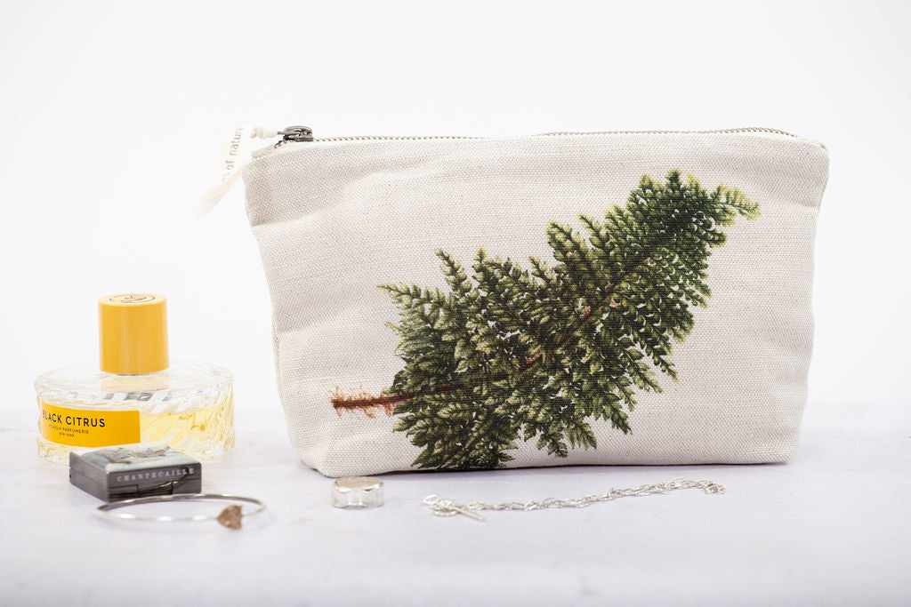 Linen Fern pouch/bag