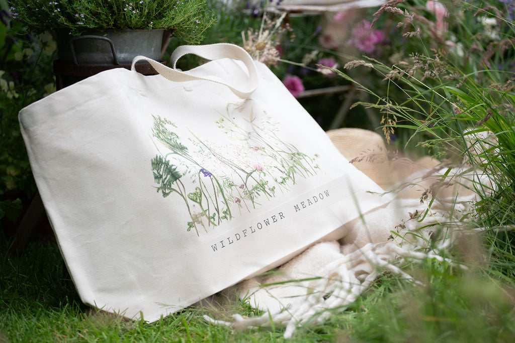 Oversized Canvas Wildflower Bag