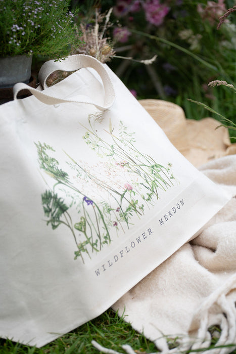 Oversized Canvas Wildflower Bag