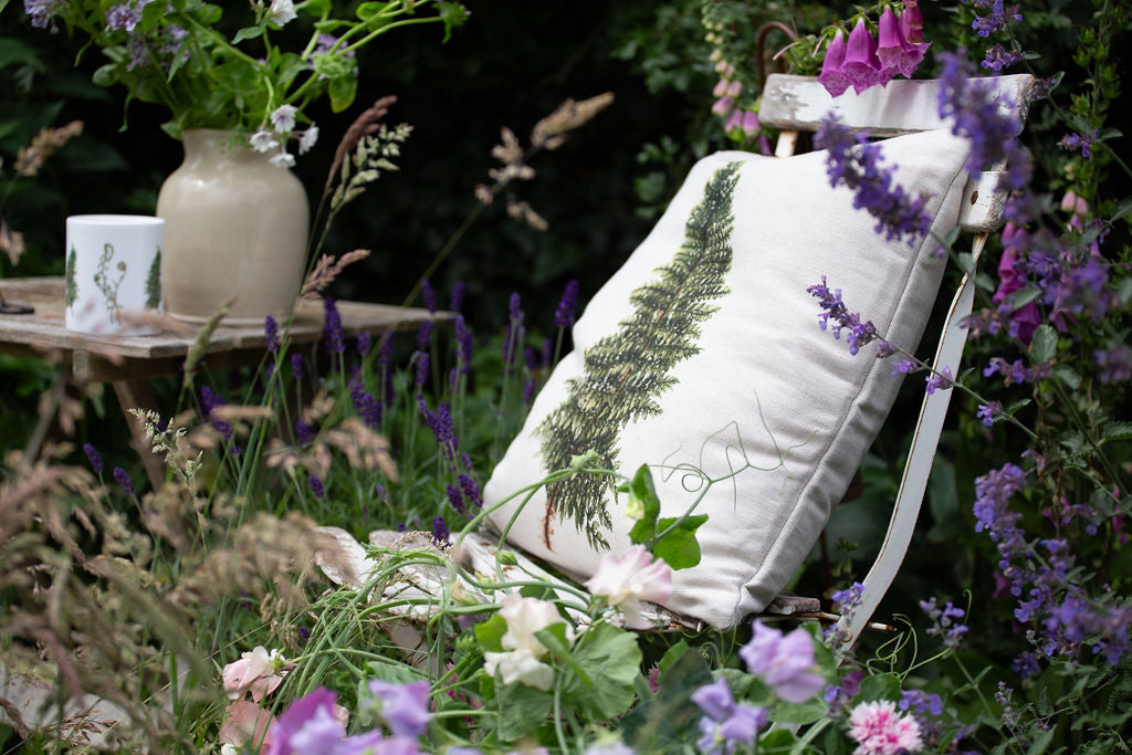 Linen Square Fern Cushion