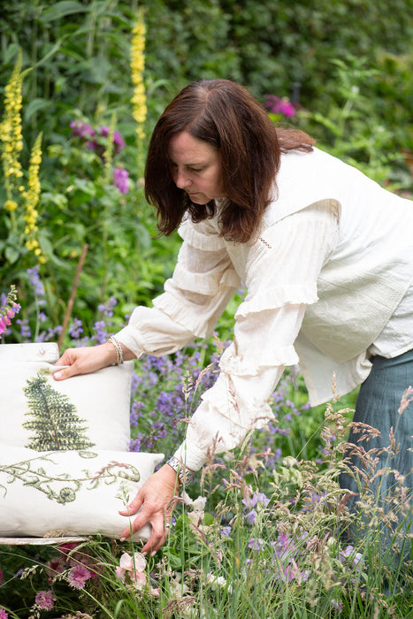 Linen Square Fern Cushion