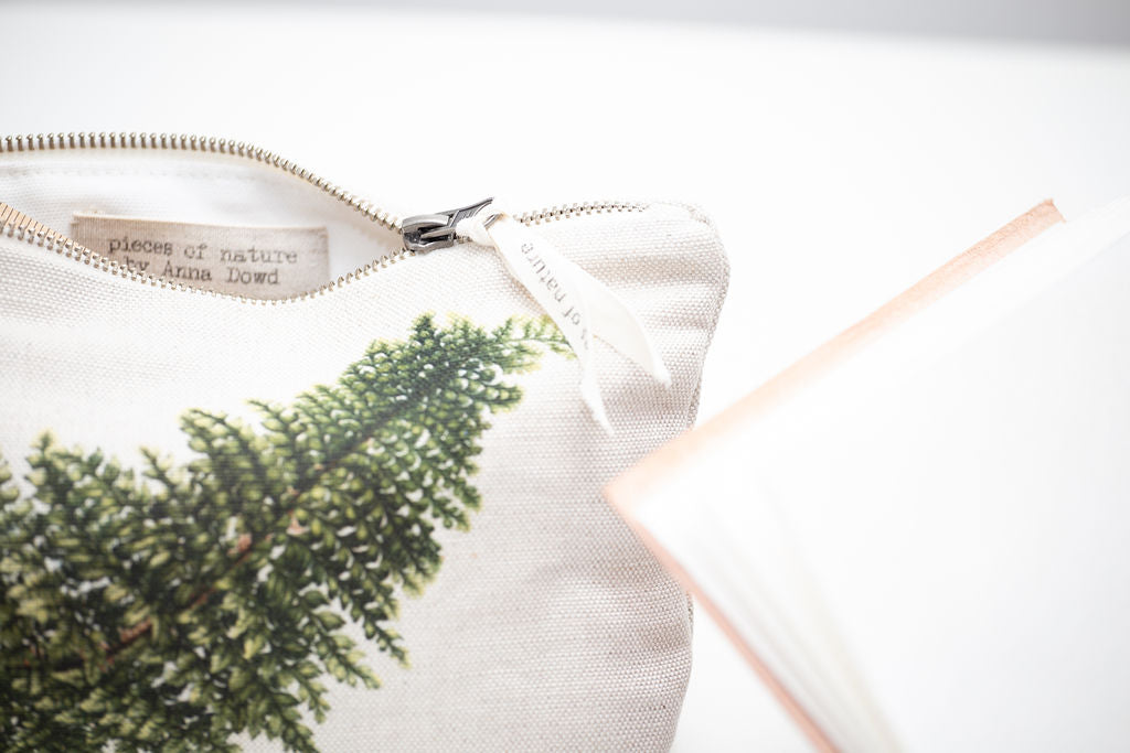 Linen Fern pouch/bag