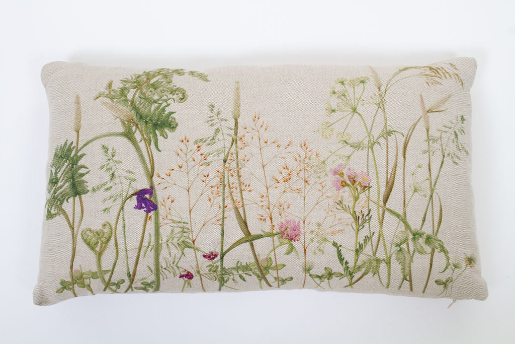 Linen Oblong Wildflower Meadow Cushion