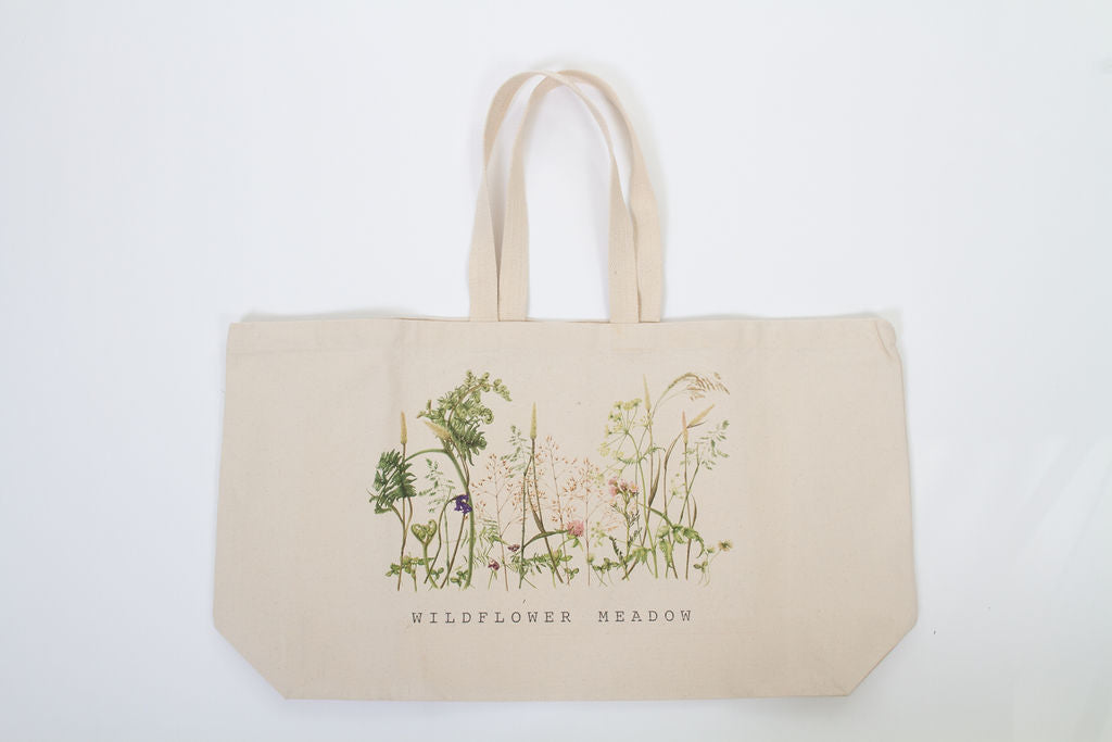 Oversized Canvas Wildflower Bag